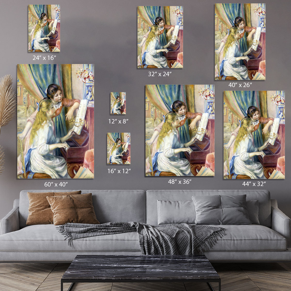 Young girls at the piano 3 by Renoir Canvas Print or Poster - Canvas Art Rocks - 7