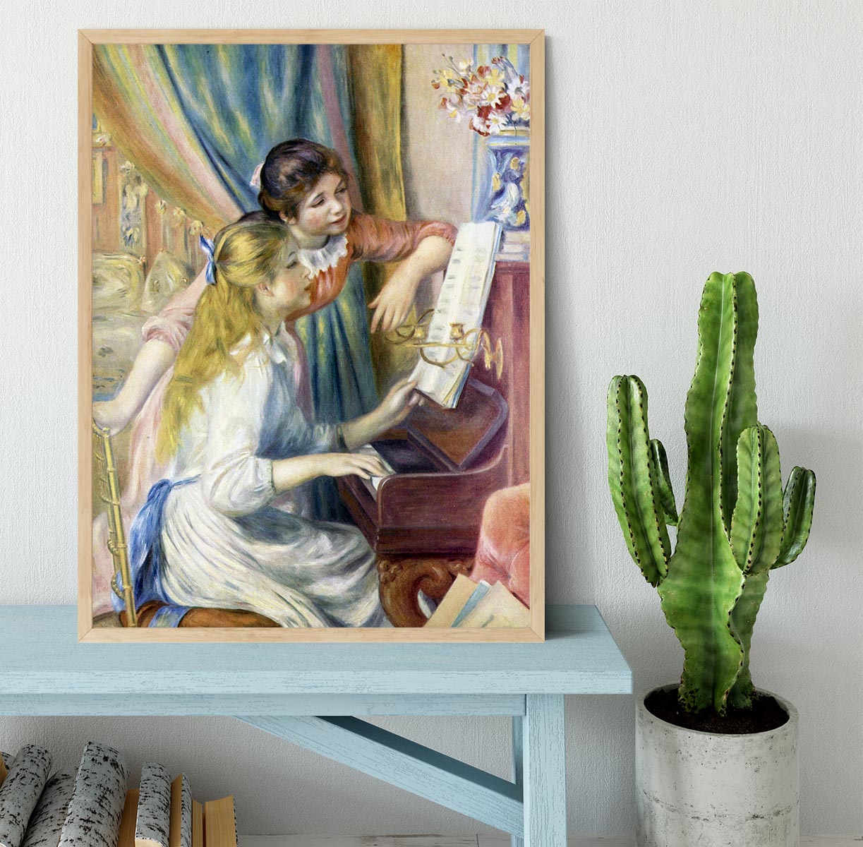 Young girls at the piano 3 by Renoir Framed Print - Canvas Art Rocks - 4