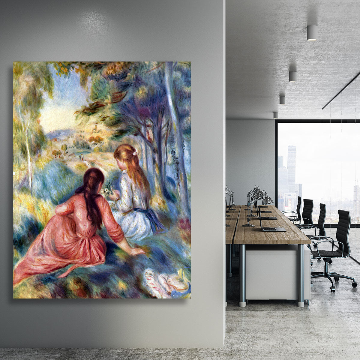 Young girls in the meadow by Renoir Canvas Print or Poster - Canvas Art Rocks - 3