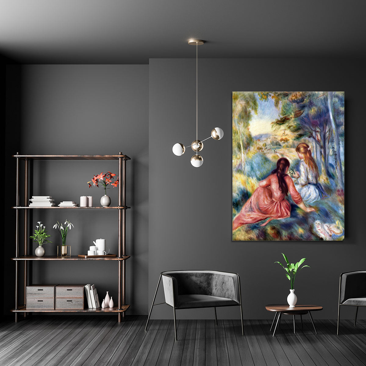 Young girls in the meadow by Renoir Canvas Print or Poster - Canvas Art Rocks - 5