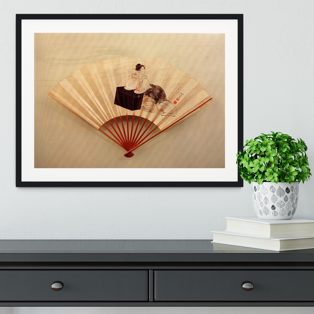 Young lady by Hokusai Framed Print - Canvas Art Rocks - 1