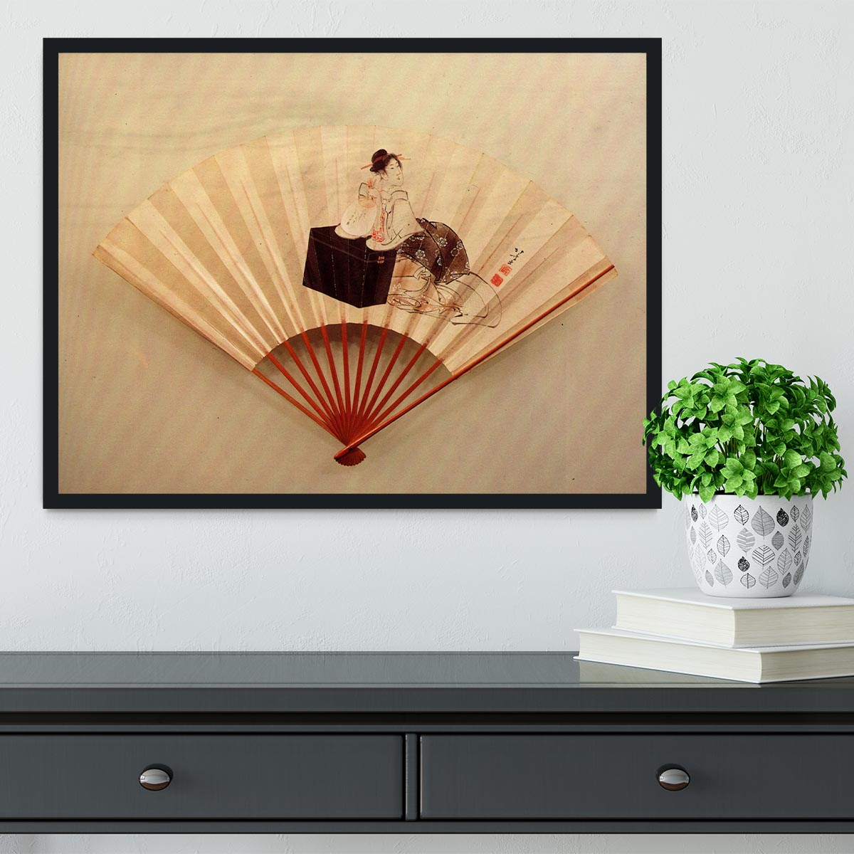 Young lady by Hokusai Framed Print - Canvas Art Rocks - 2