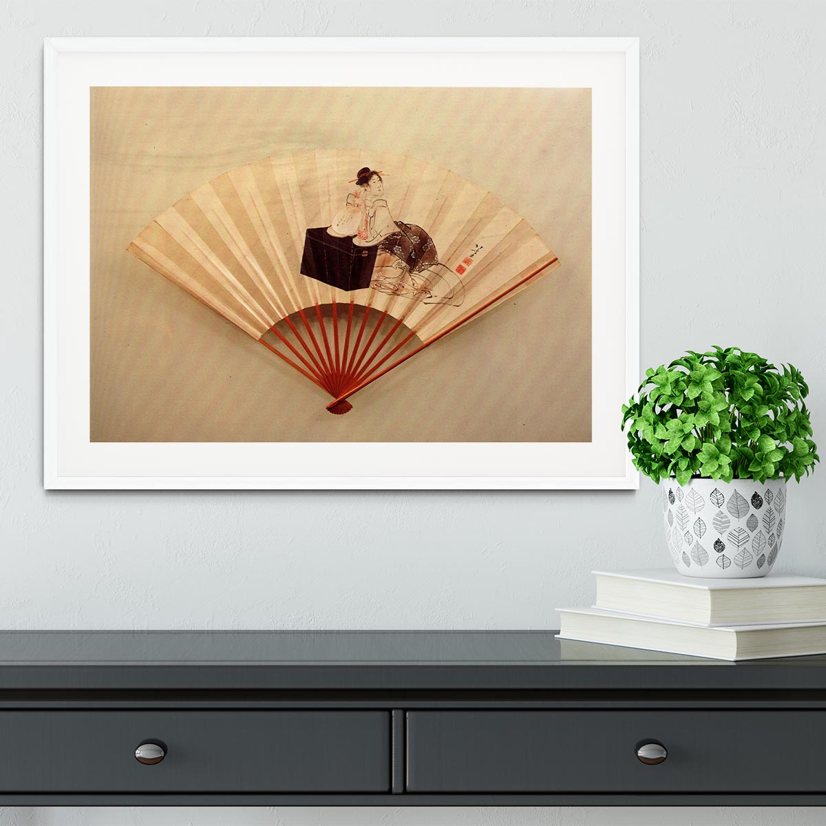 Young lady by Hokusai Framed Print - Canvas Art Rocks - 5