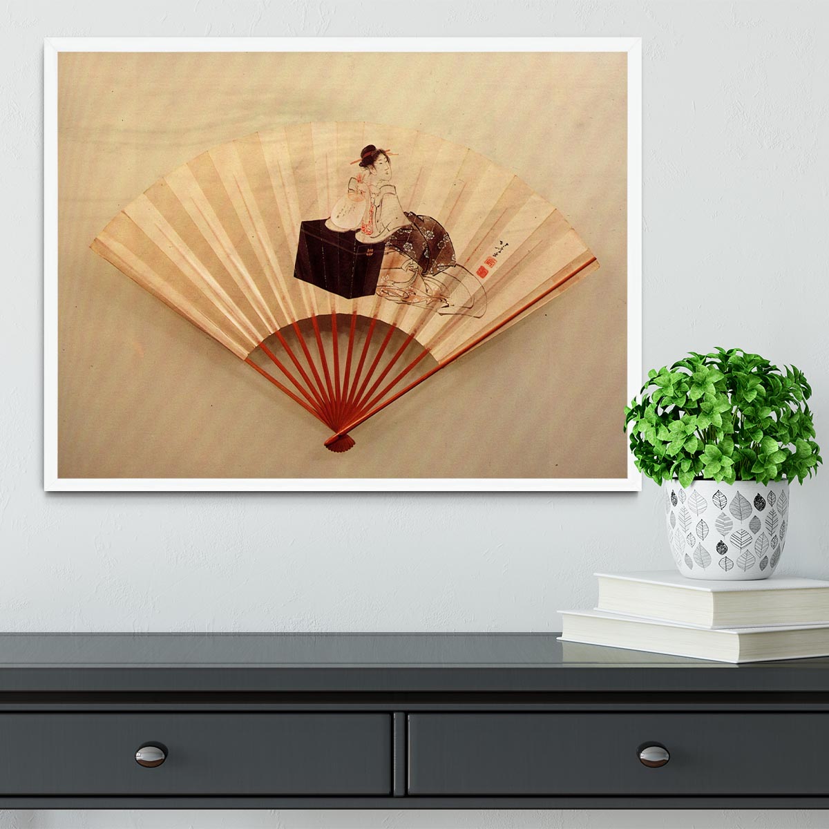 Young lady by Hokusai Framed Print - Canvas Art Rocks -6