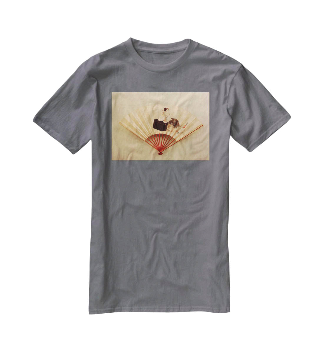 Young lady by Hokusai T-Shirt - Canvas Art Rocks - 3