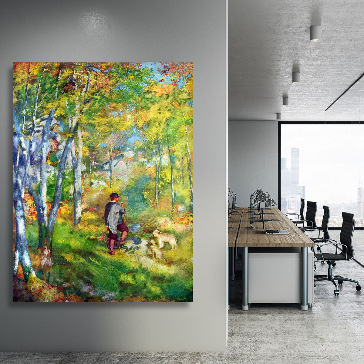 Young man in the forest of Fontainebleau by Renoir Canvas Print or Poster - Canvas Art Rocks - 3