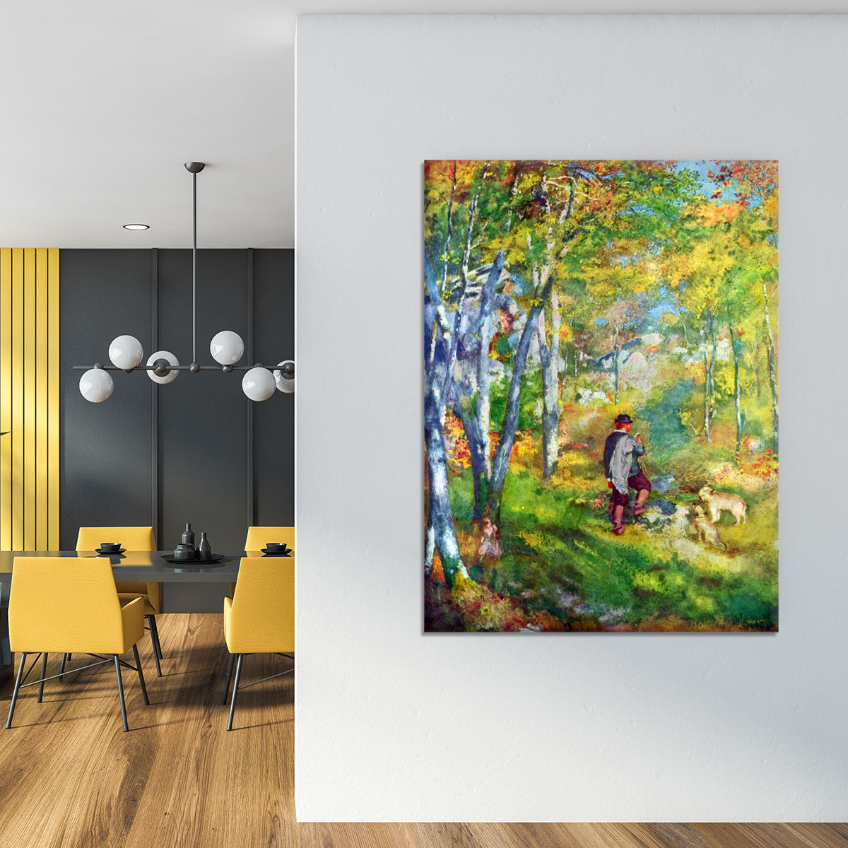 Young man in the forest of Fontainebleau by Renoir Canvas Print or Poster - Canvas Art Rocks - 4