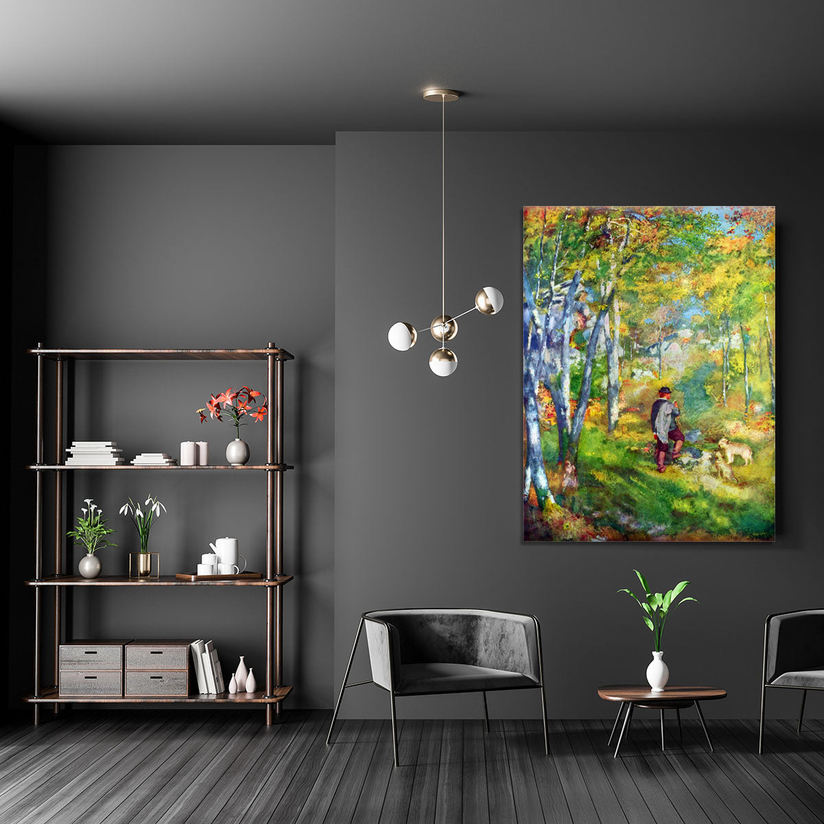 Young man in the forest of Fontainebleau by Renoir Canvas Print or Poster - Canvas Art Rocks - 5