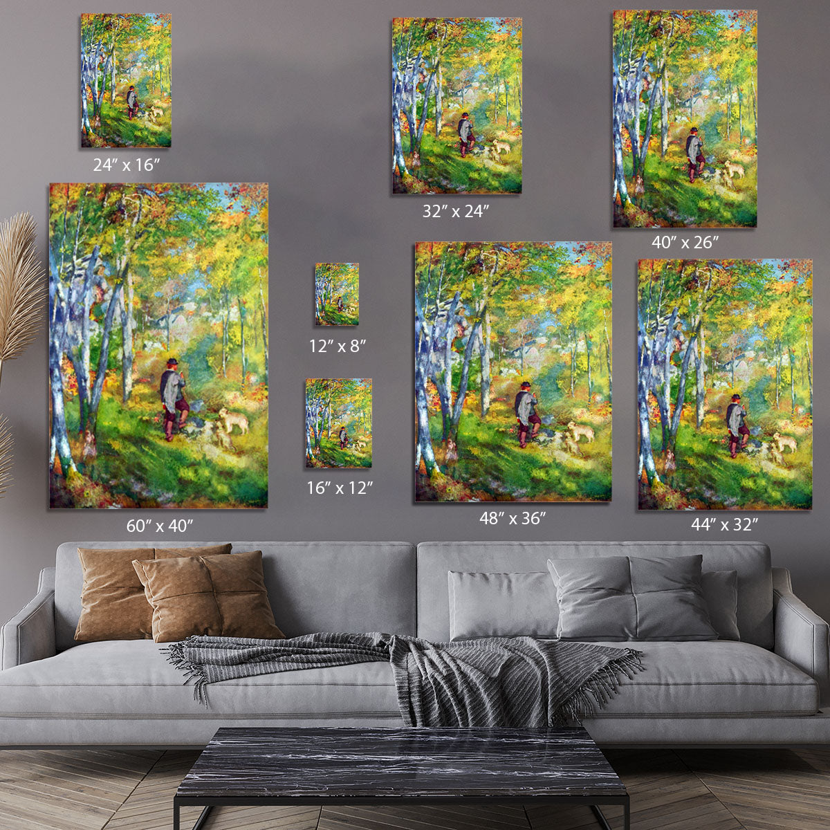 Young man in the forest of Fontainebleau by Renoir Canvas Print or Poster - Canvas Art Rocks - 7