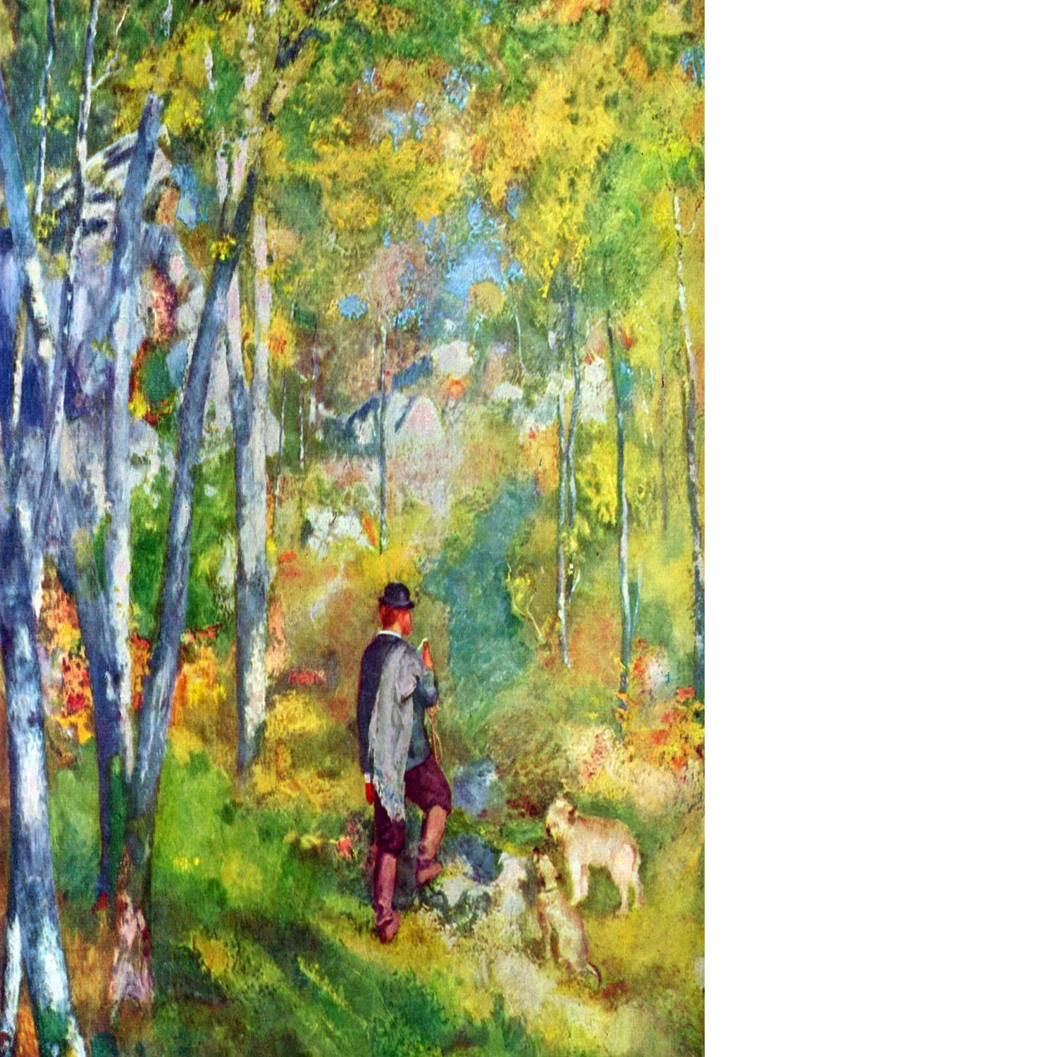 Young man in the forest of Fontainebleau by Renoir Floating Framed Canvas