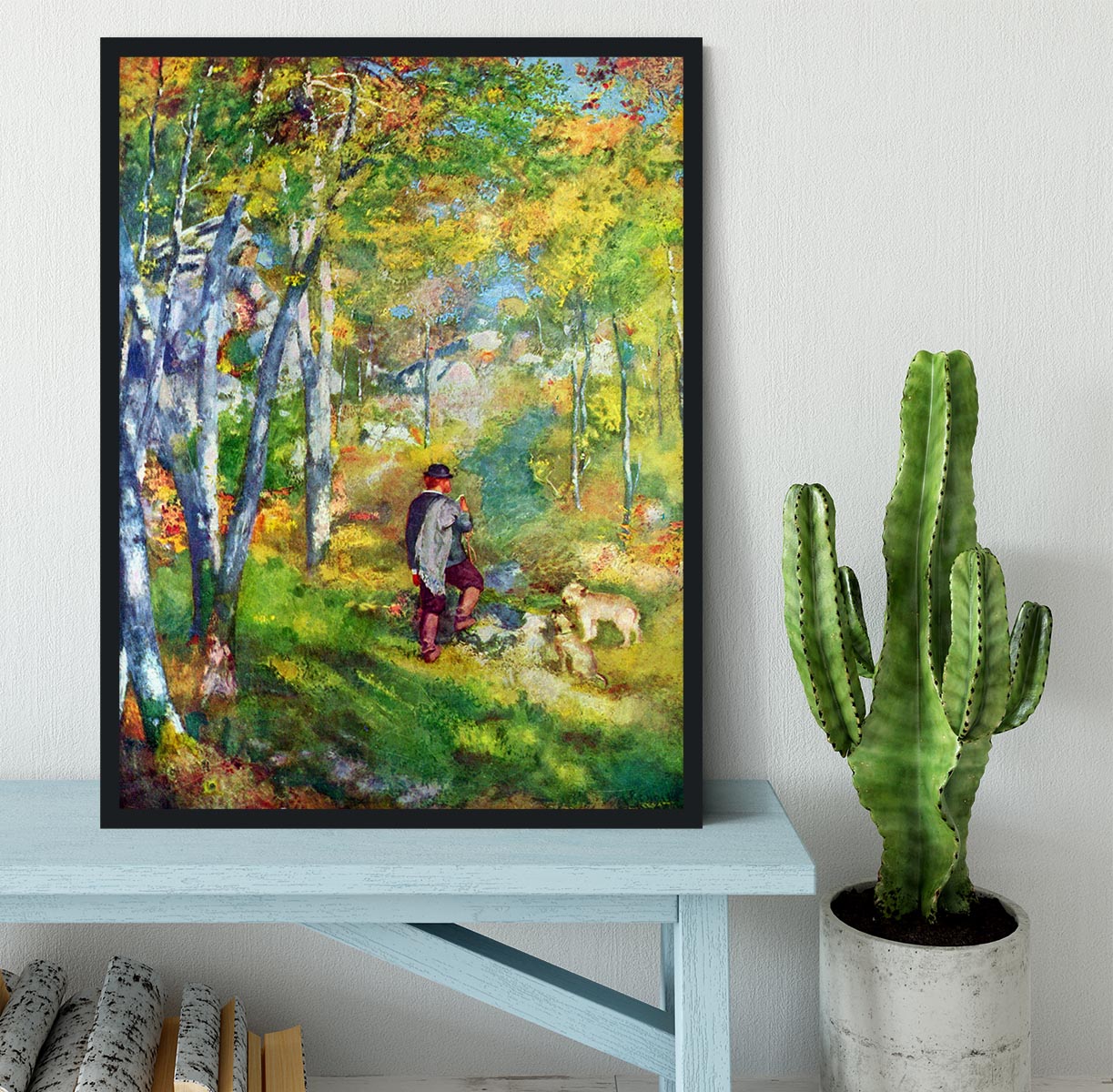 Young man in the forest of Fontainebleau by Renoir Framed Print - Canvas Art Rocks - 2