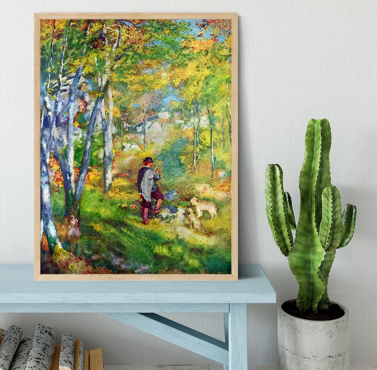Young man in the forest of Fontainebleau by Renoir Framed Print - Canvas Art Rocks - 4