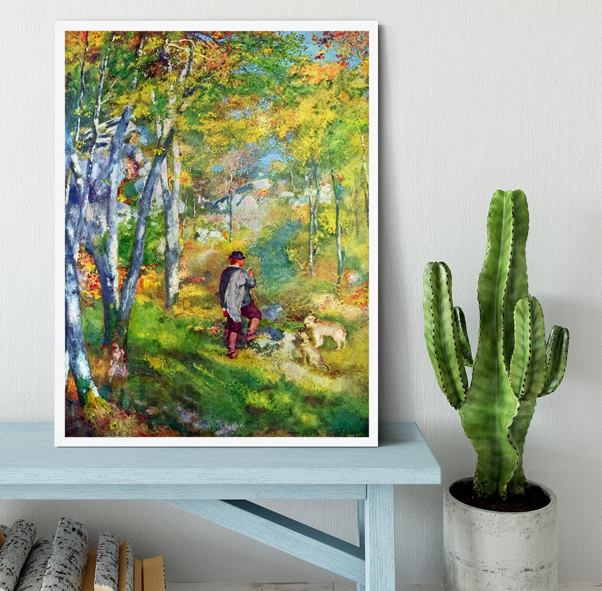 Young man in the forest of Fontainebleau by Renoir Framed Print - Canvas Art Rocks -6