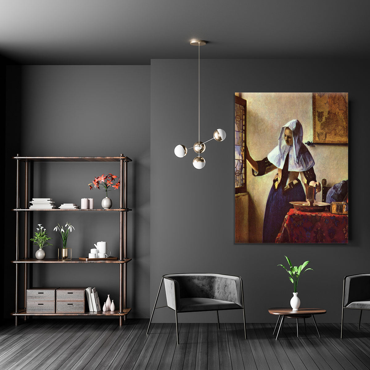 Young woman with a water jug at the window by Vermeer Canvas Print or Poster - Canvas Art Rocks - 5