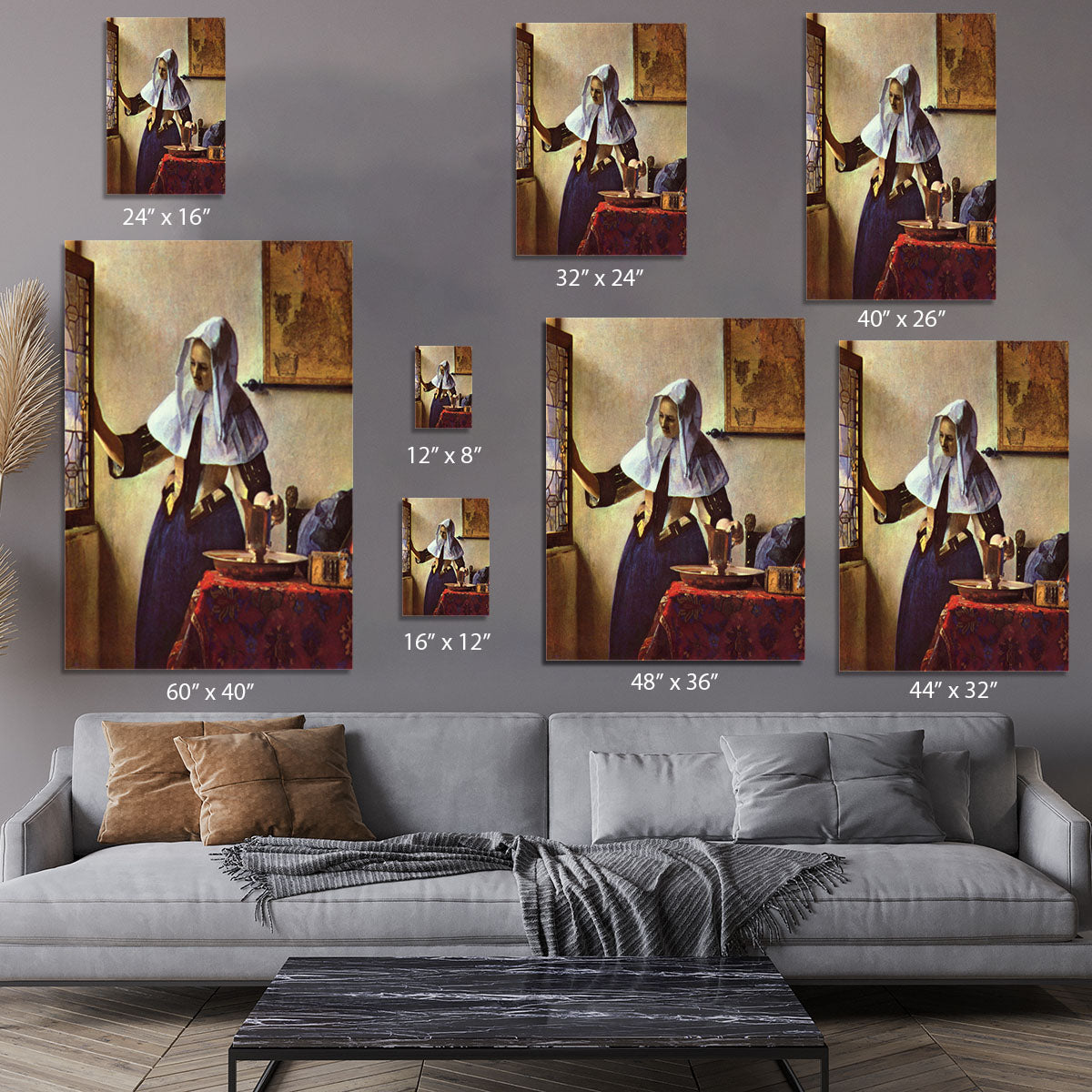 Young woman with a water jug at the window by Vermeer Canvas Print or Poster - Canvas Art Rocks - 7