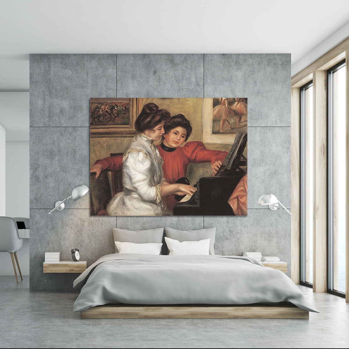 Yvonne and Christine Lerolle at the piano by Renoir Canvas Print or Poster - Canvas Art Rocks - 5