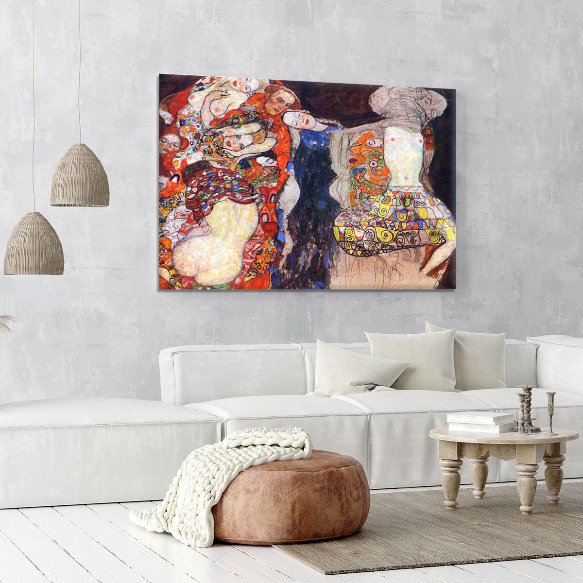 adorn the bride with veil and wreath by Klimt Canvas Print or Poster - Canvas Art Rocks - 6