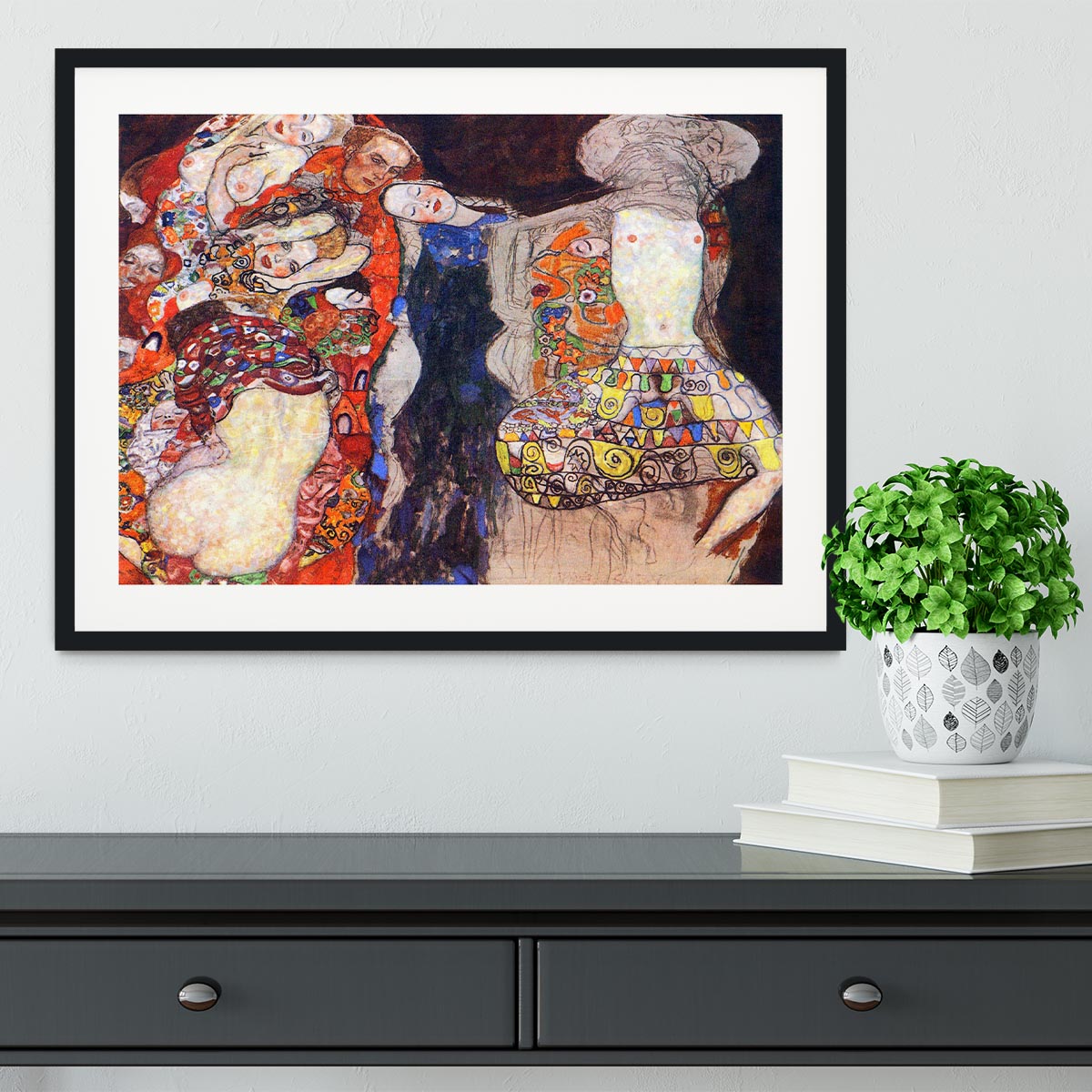 adorn the bride with veil and wreath by Klimt Framed Print - Canvas Art Rocks - 1