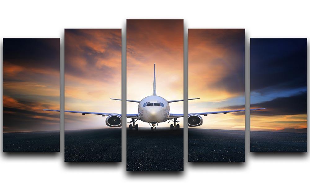 air plane preparing to take off 5 Split Panel Canvas  - Canvas Art Rocks - 1