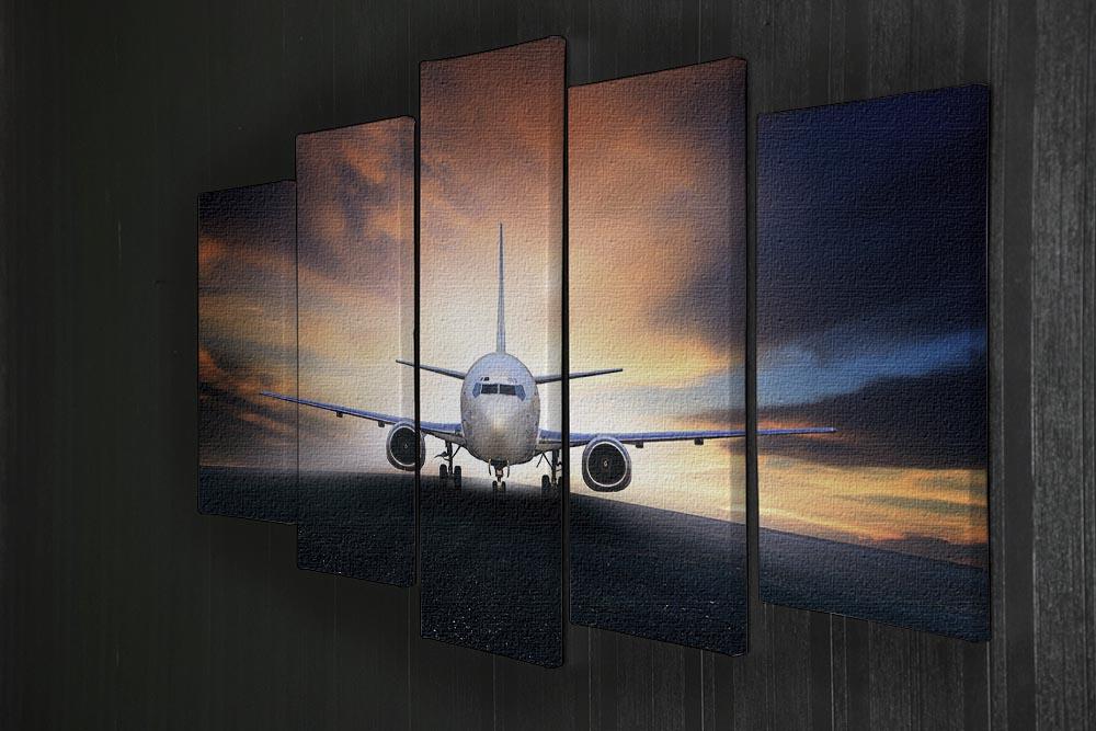 air plane preparing to take off 5 Split Panel Canvas - Canvas Art Rocks - 2