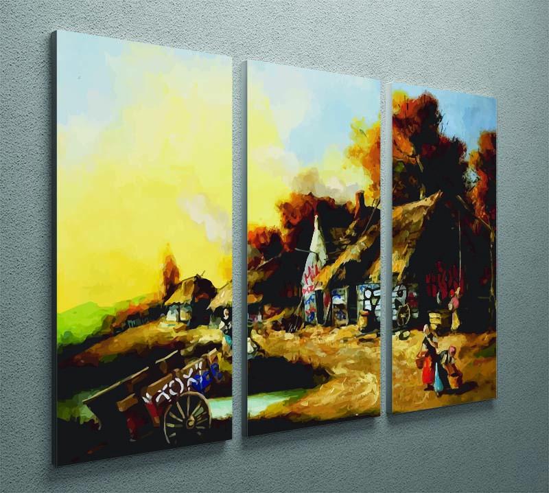 banksy Countryside Graffiti 3 Split Panel Canvas Print - Canvas Art Rocks - 2