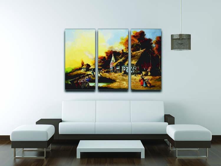 banksy Countryside Graffiti 3 Split Panel Canvas Print - Canvas Art Rocks - 3