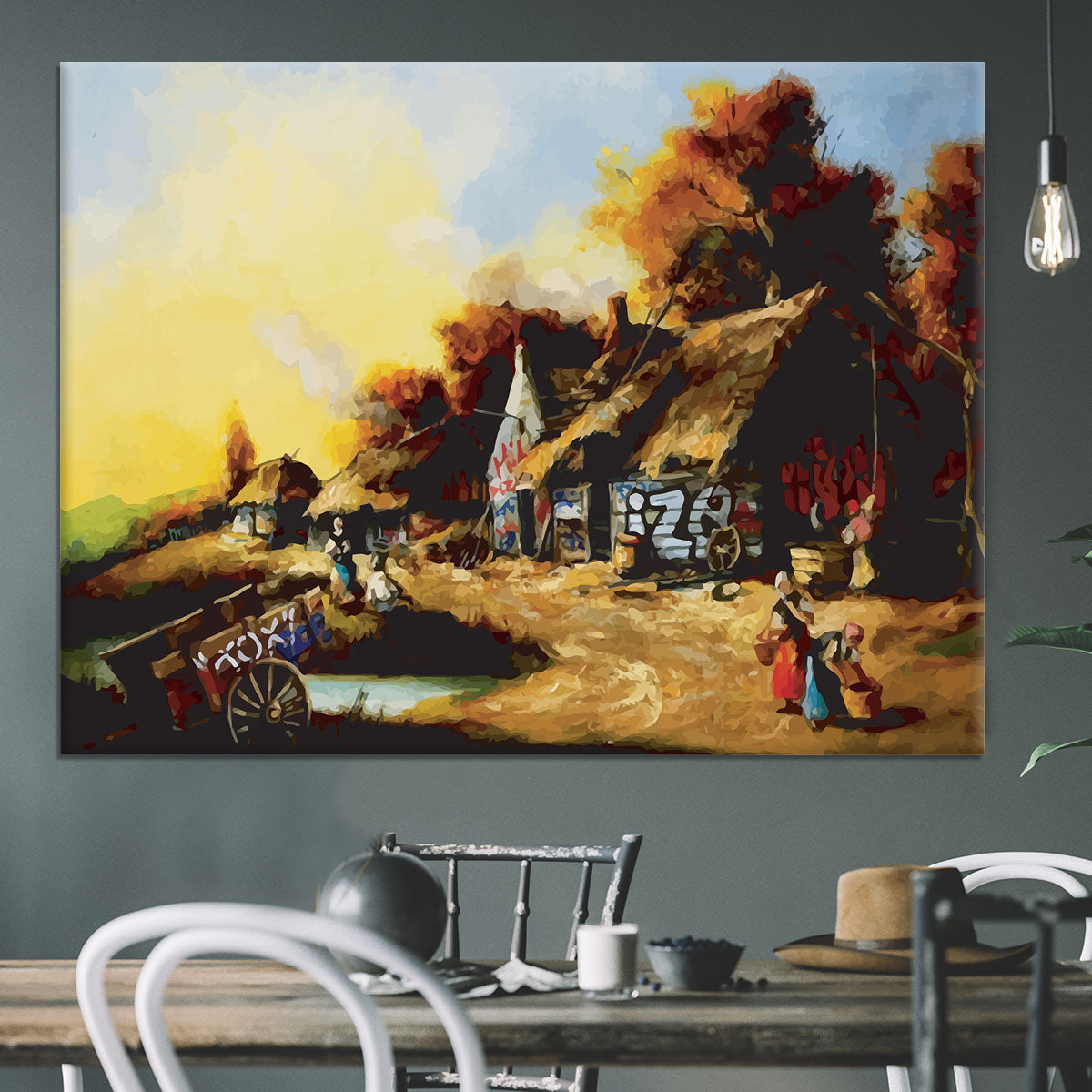 banksy Countryside Graffiti Canvas Print or Poster - Canvas Art Rocks - 3