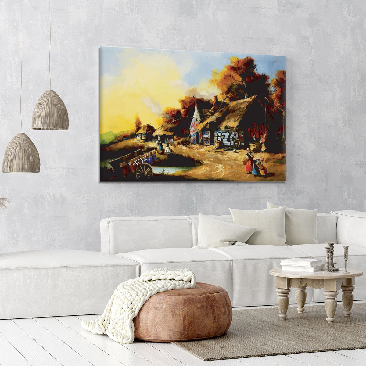 banksy Countryside Graffiti Canvas Print or Poster - Canvas Art Rocks - 6