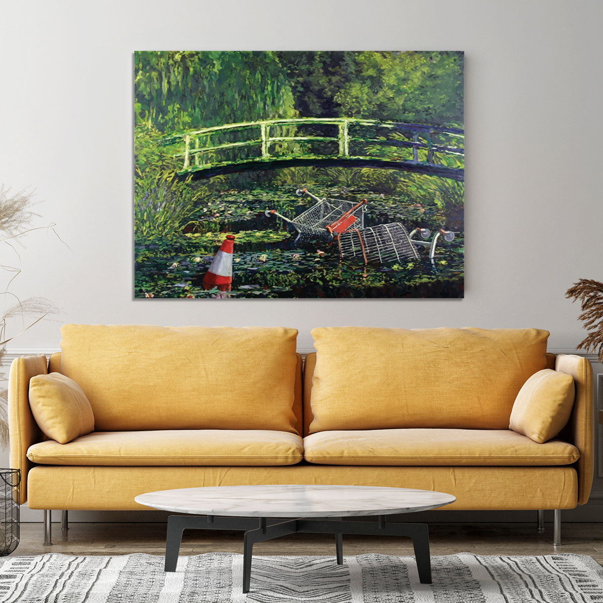 banksy Water Lilies Trash Canvas Print or Poster - Canvas Art Rocks - 4