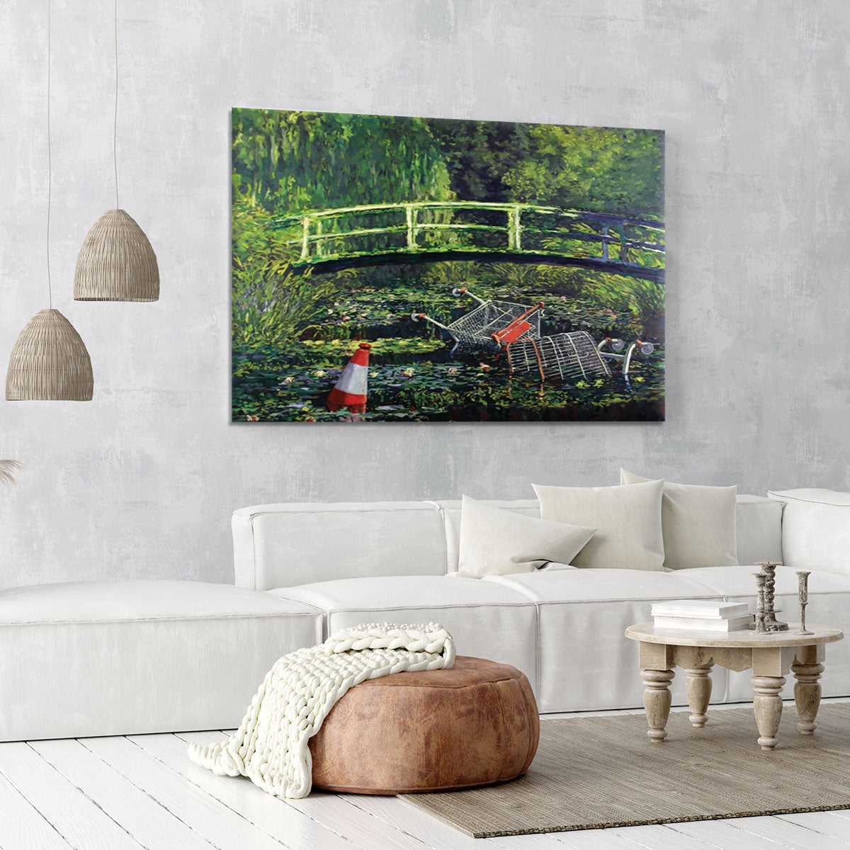 banksy Water Lilies Trash Canvas Print or Poster - Canvas Art Rocks - 6