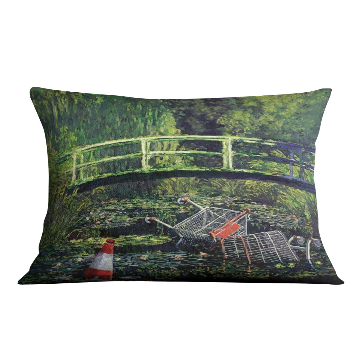banksy Water Lilies Trash Cushion