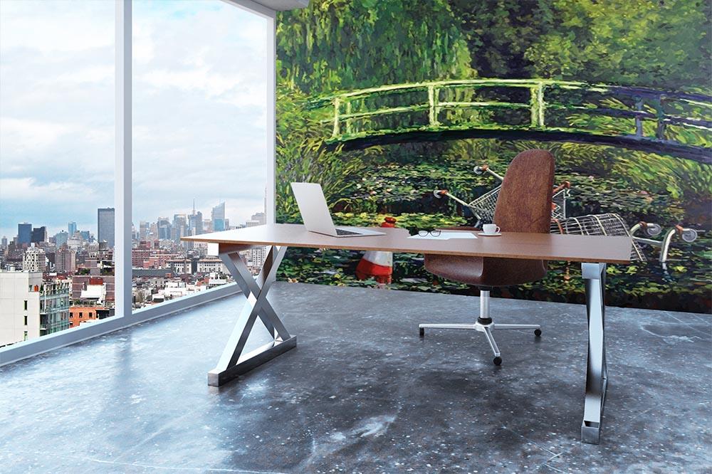 banksy Water Lilies Trash Wall Mural Wallpaper - Canvas Art Rocks - 3