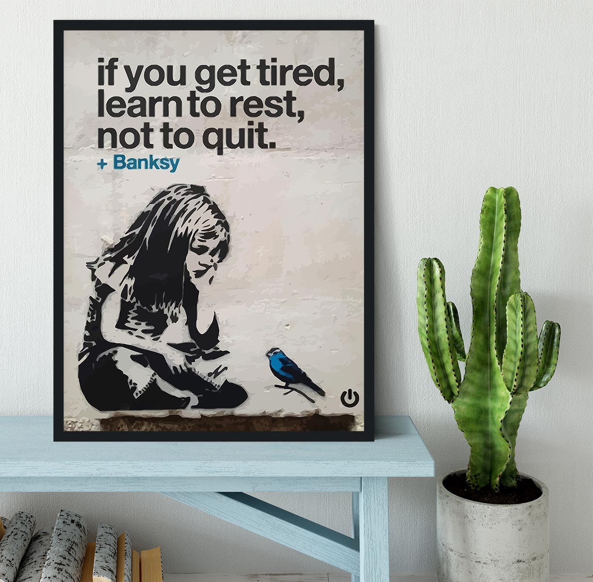 banksy if you get tired Framed Print - Canvas Art Rocks - 2