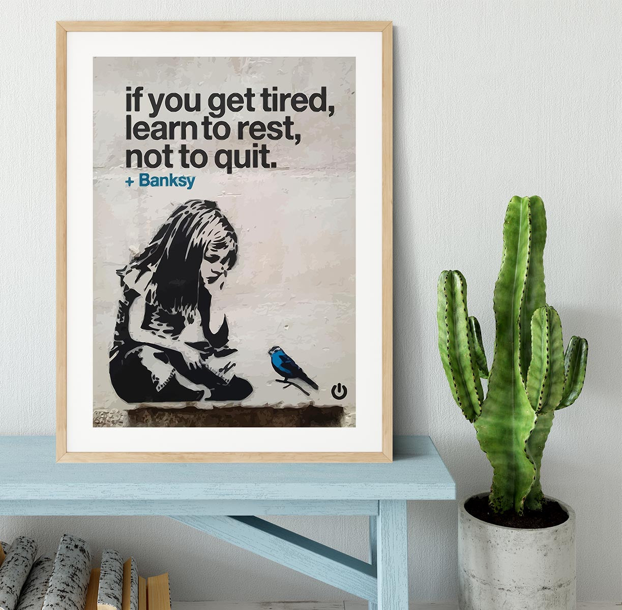 banksy if you get tired Framed Print - Canvas Art Rocks - 3