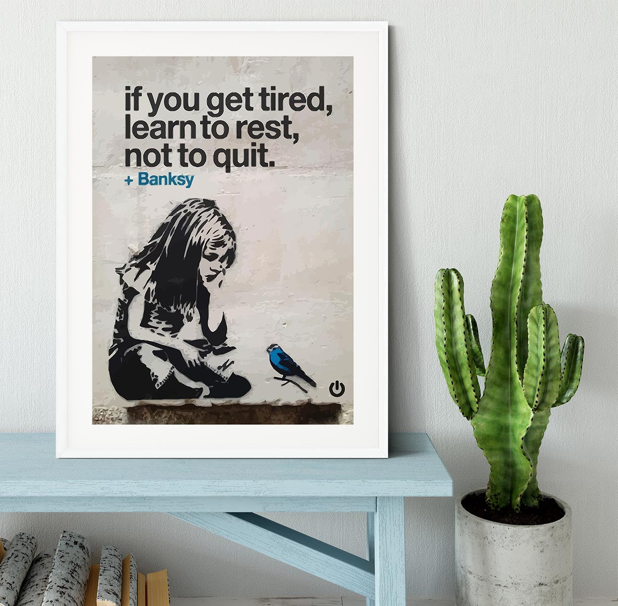 banksy if you get tired Framed Print - Canvas Art Rocks - 5