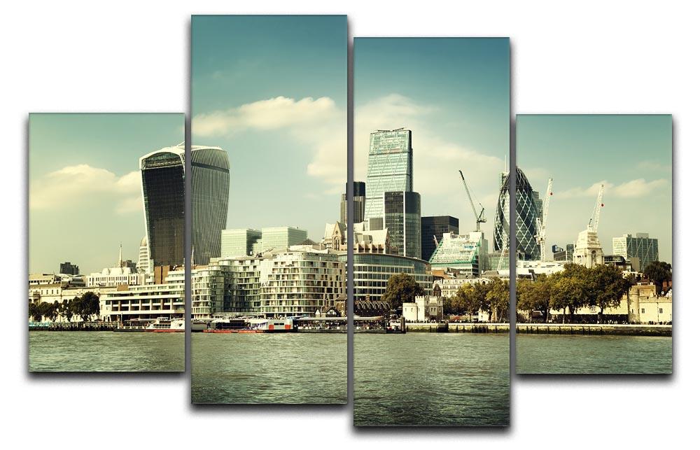 city skyline from the River Thames 4 Split Panel Canvas - Canvas Art Rocks - 1