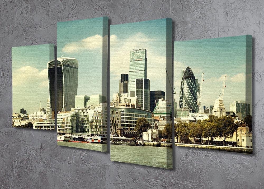 city skyline from the River Thames 4 Split Panel Canvas - Canvas Art Rocks - 2