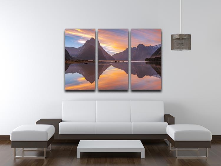 high mountain glacier at milford sound 3 Split Panel Canvas Print - Canvas Art Rocks - 3