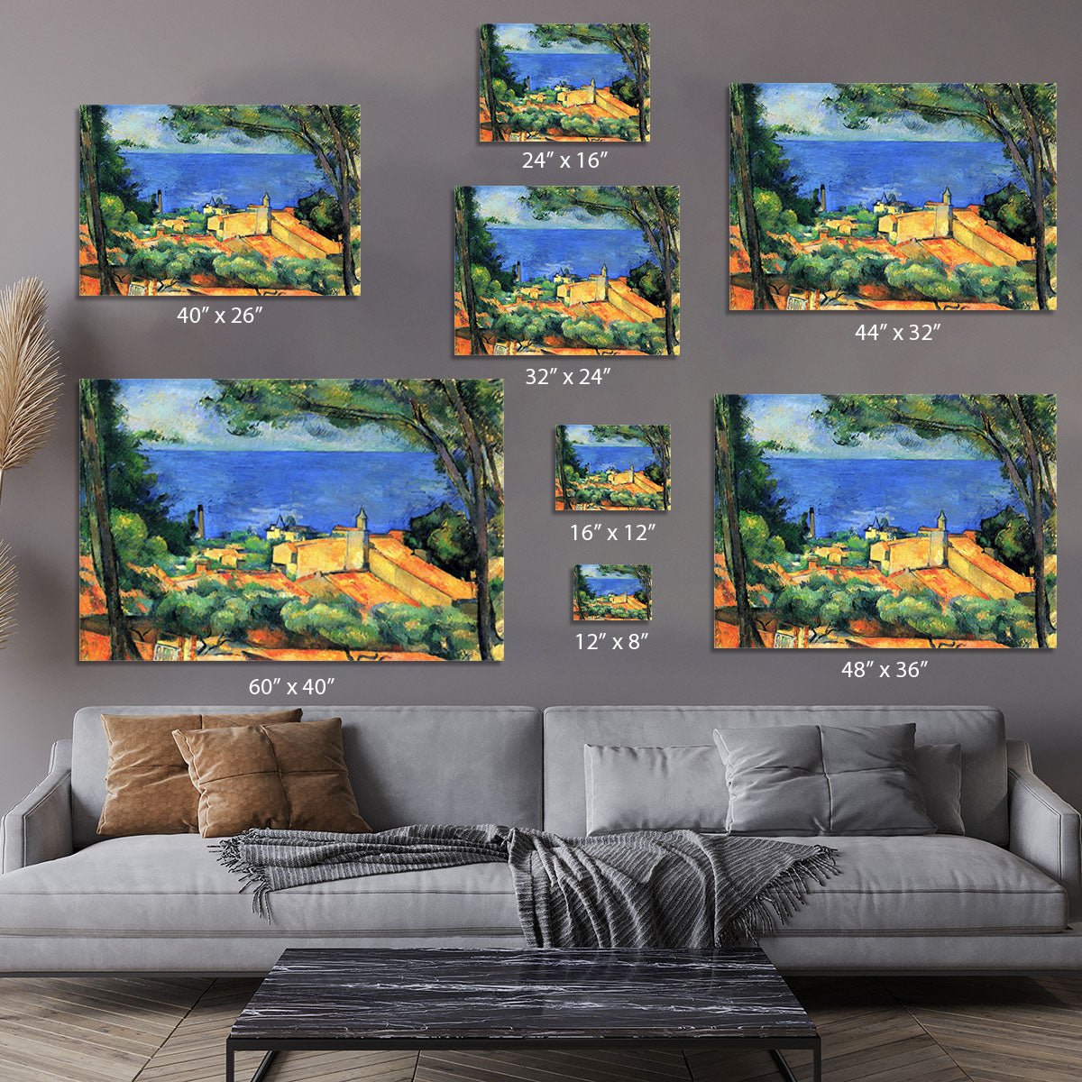 l'Estaque with Red Roofs by Cezanne Canvas Print or Poster - Canvas Art Rocks - 7