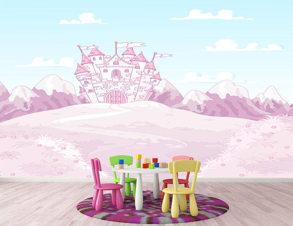 magic princess castle Wall Mural Wallpaper - Canvas Art Rocks - 2