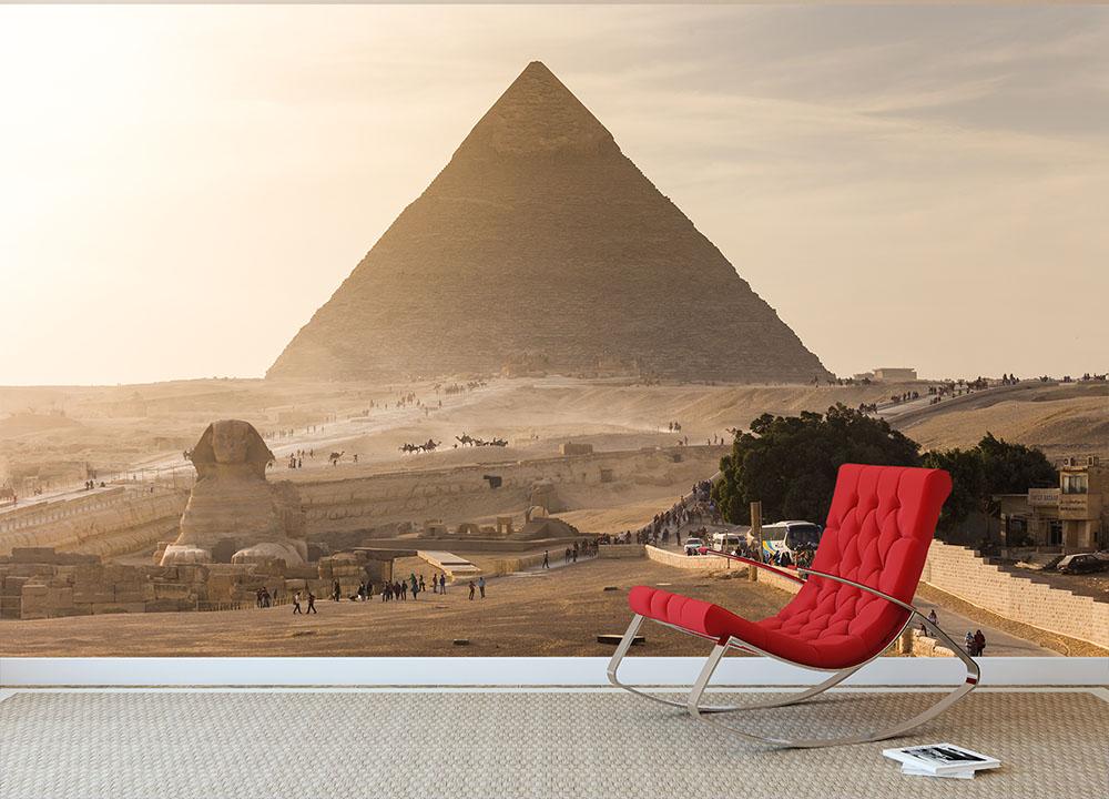 pyramid of Giza in Egypt Wall Mural Wallpaper - Canvas Art Rocks - 2