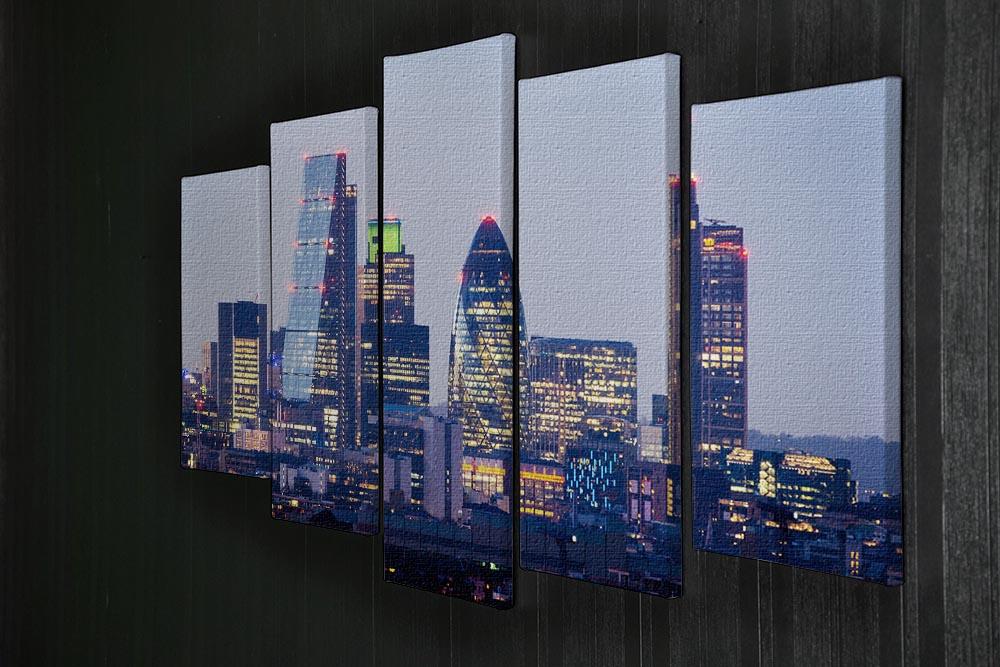 skyline from Greenwich 5 Split Panel Canvas - Canvas Art Rocks - 2