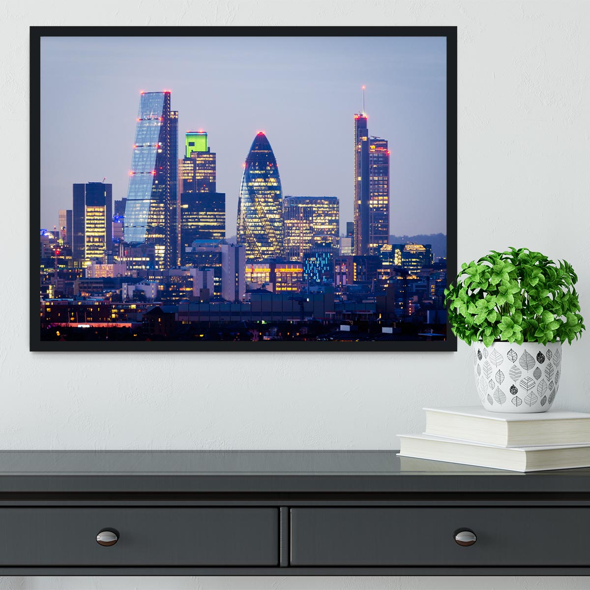 skyline from Greenwich Framed Print - Canvas Art Rocks - 2