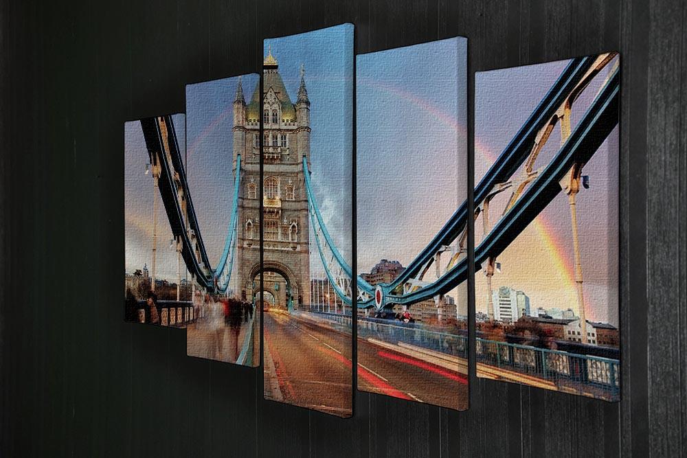 slow shutter speed Tower Bridge 5 Split Panel Canvas - Canvas Art Rocks - 2