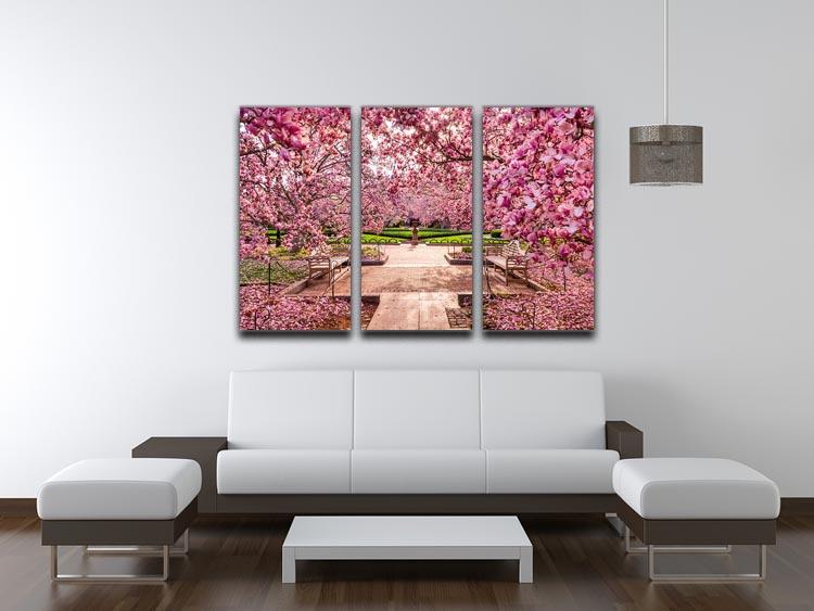 spring foliage near the National Mall 3 Split Panel Canvas Print - Canvas Art Rocks - 3