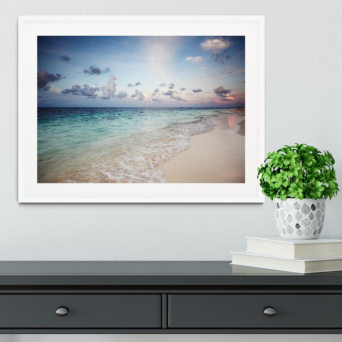 sunset on the sea beach Framed Print - Canvas Art Rocks - 5