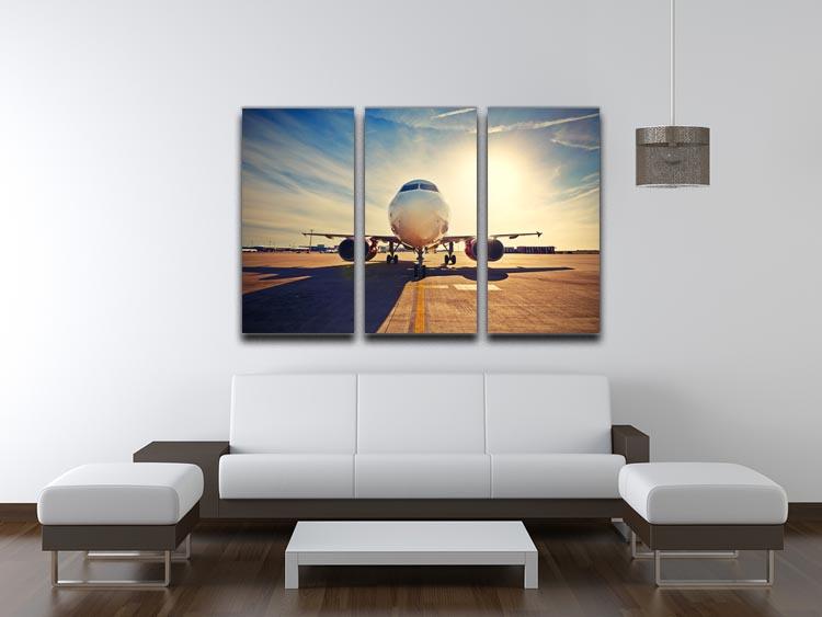 take off at the sunrise 3 Split Panel Canvas Print - Canvas Art Rocks - 3