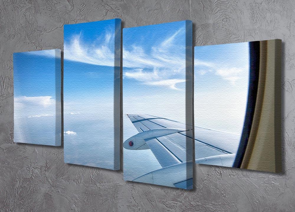 window aircraft during flight 4 Split Panel Canvas - Canvas Art Rocks - 2