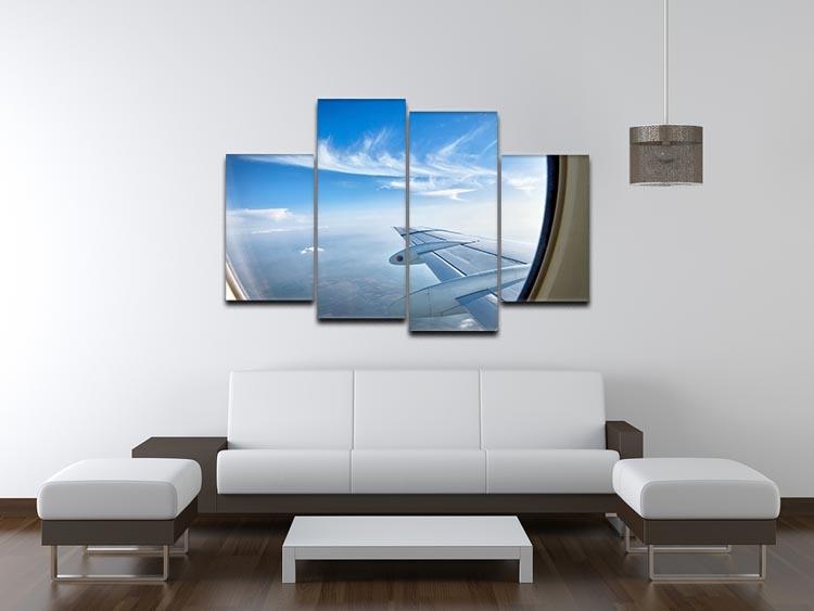window aircraft during flight 4 Split Panel Canvas - Canvas Art Rocks - 3