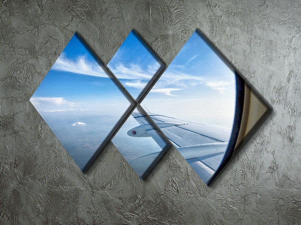 window aircraft during flight 4 Square Multi Panel Canvas - Canvas Art Rocks - 2